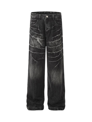 Retro Neutral Washed Straight Jeans - 2261 - Goatlv