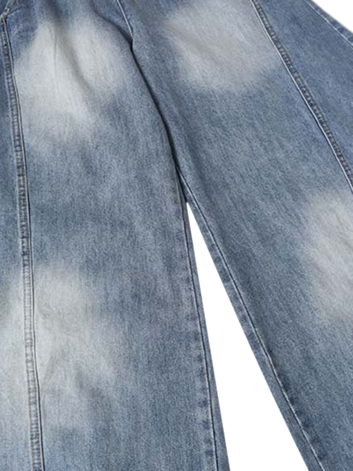 Distressed Washed Deconstructed Barrel Jeans - Goatlv