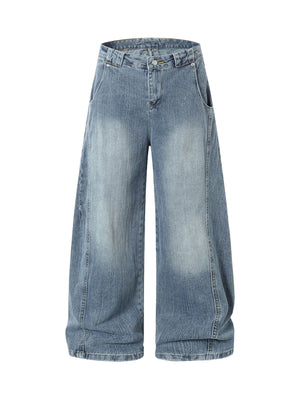 Retro Cleanfit Washed Baggy Jeans - Goatlv