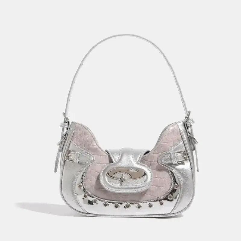 Gothic Silver Patchwork Harajuku Fashion Handbag Trendha