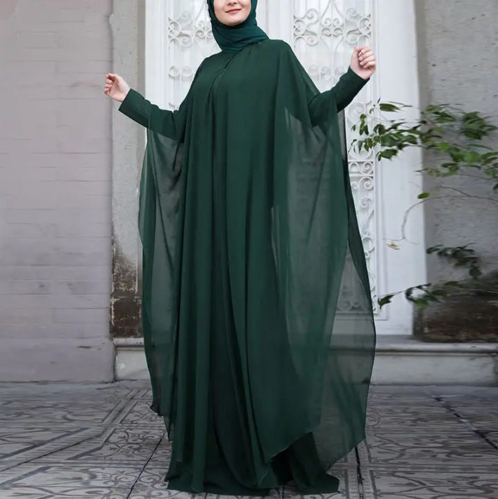 Artistic Retro Leisure Loose Plus Size Crew Neck Dress Nyzzle