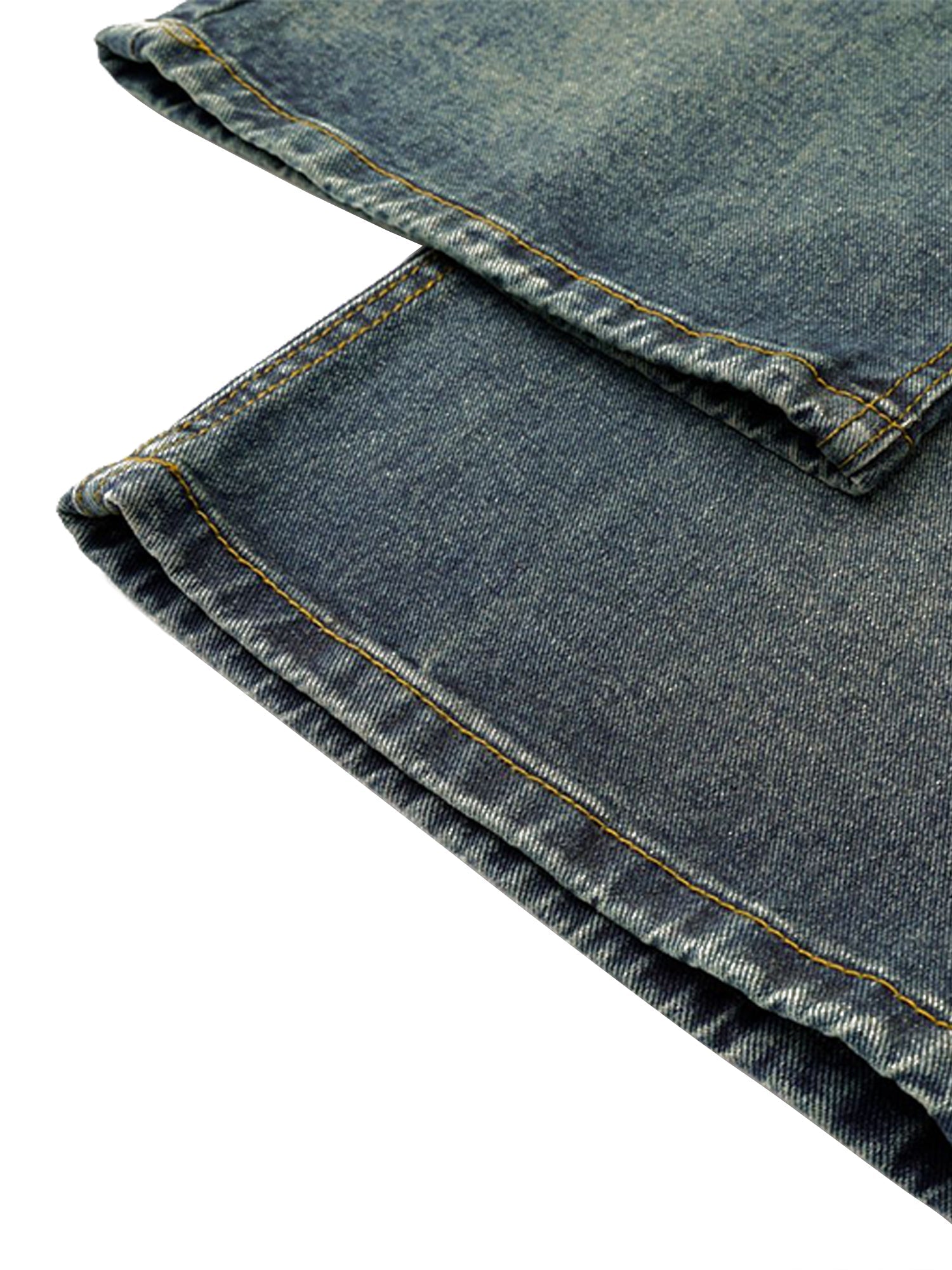 Goatlv Washed Distressed Waistband Straight Jeans - Goatlv