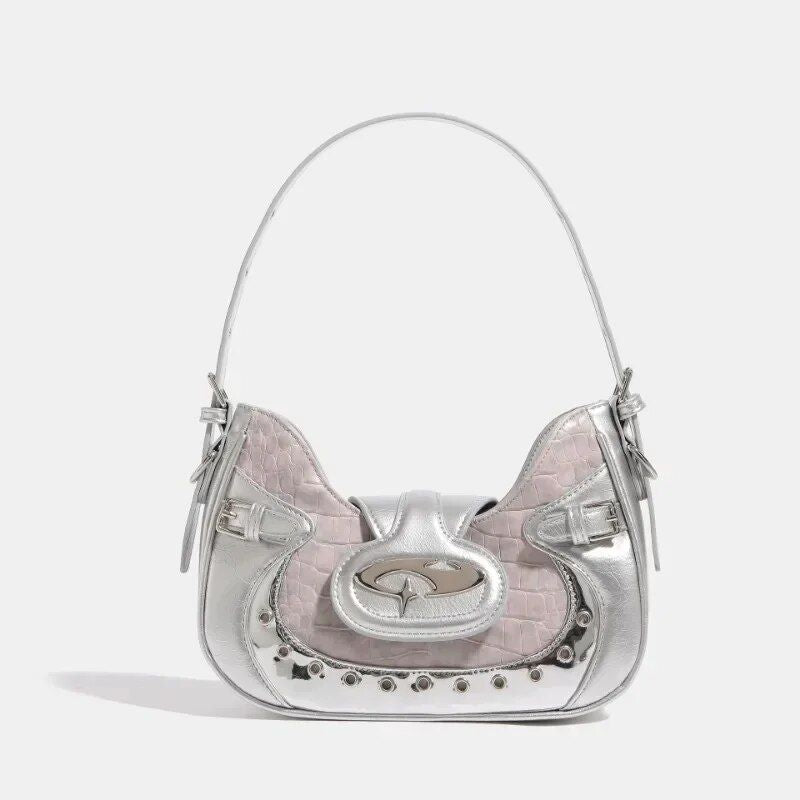 Gothic Silver Patchwork Harajuku Fashion Handbag Trendha