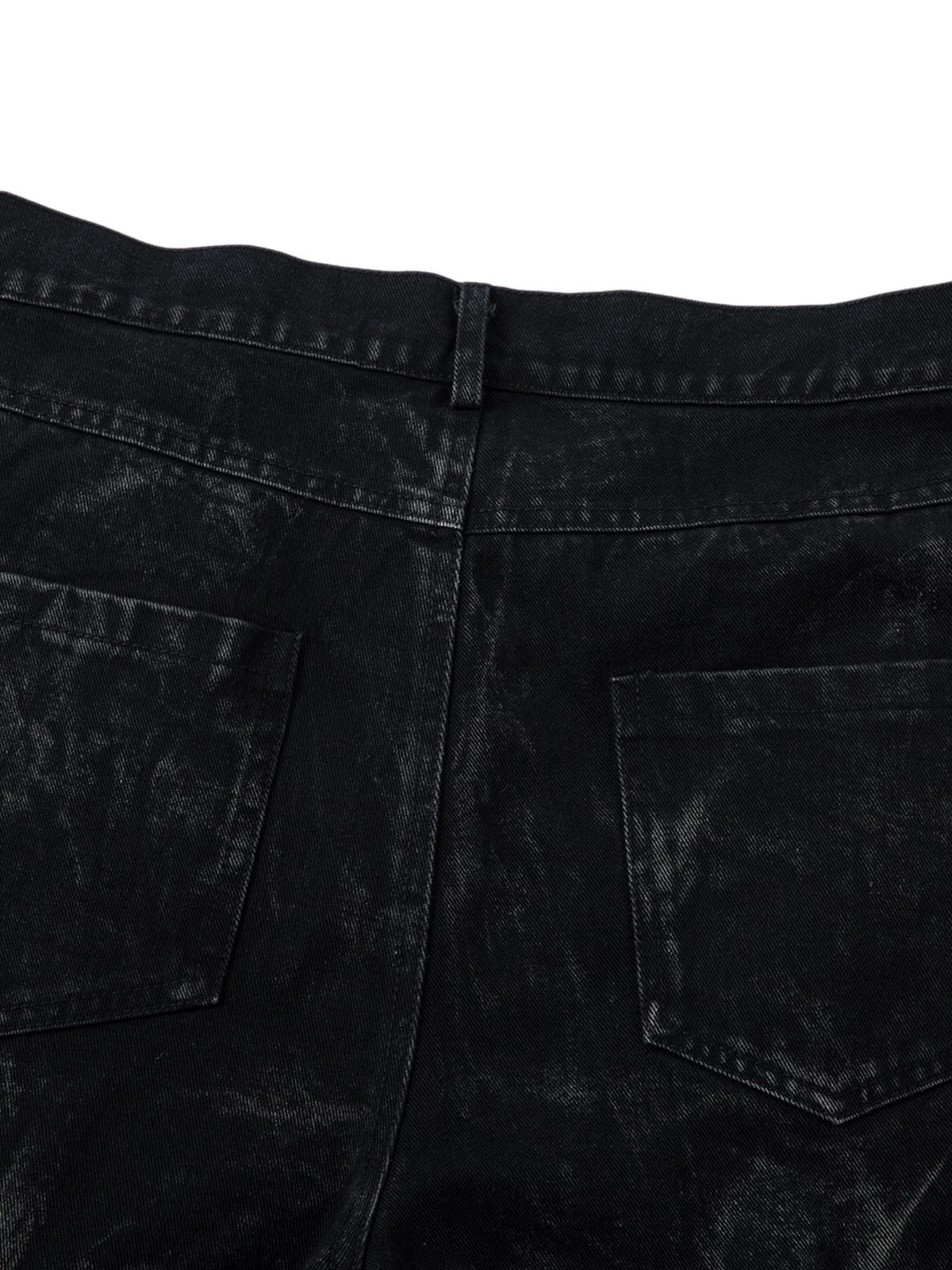 Heavy Washed Distressed Pleated Baggy Jeans - 2282 - Goatlv