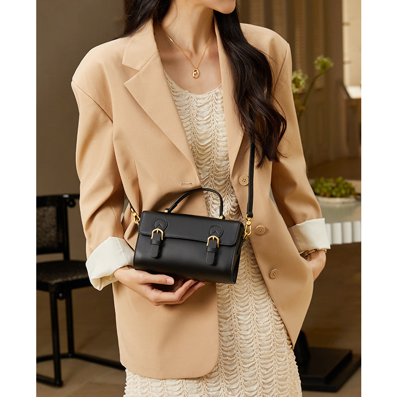 Elegant Leather Small Square Shoulder Messenger Bag Trendha