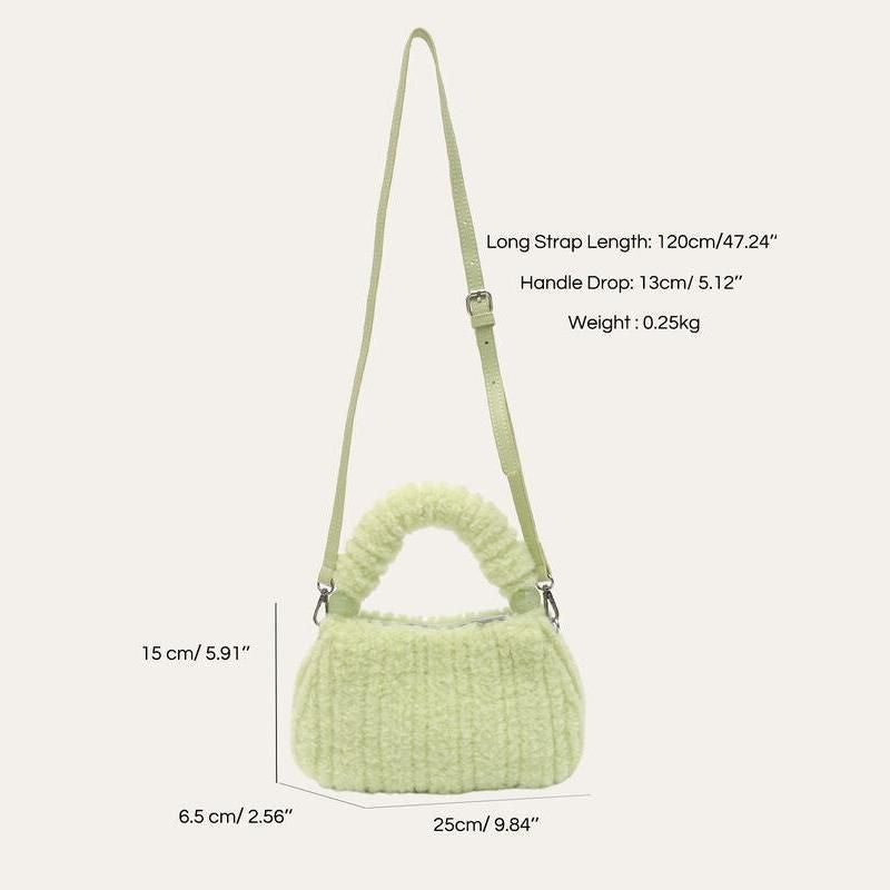 Plush Faux Fur Hobo Handbag Trendha