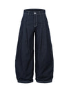 Deconstructed Contrast Stitching Pleated Baggy Barrel Jeans - 2343 - Goatlv