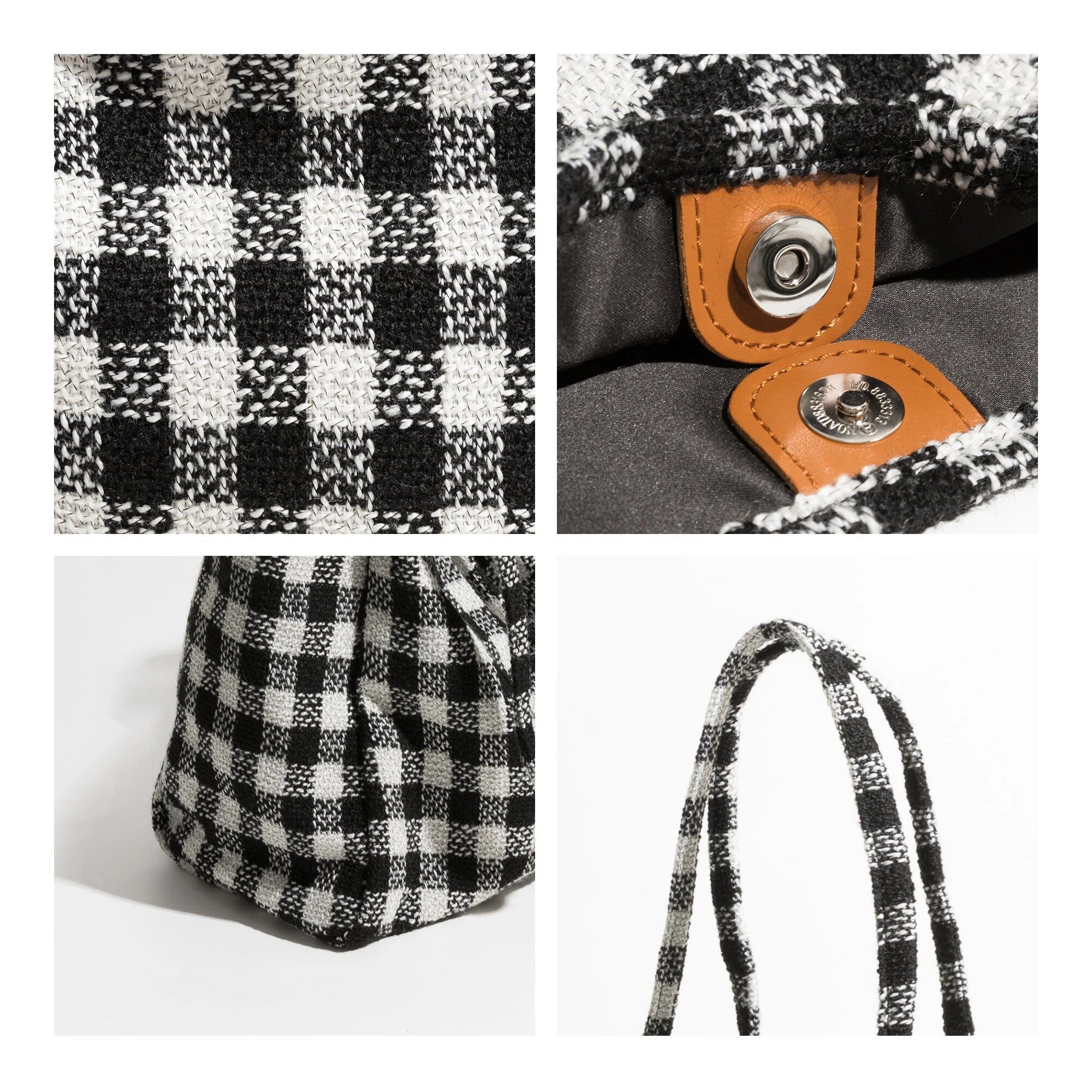 Vintage Plaid Square Shoulder Bag Trendha
