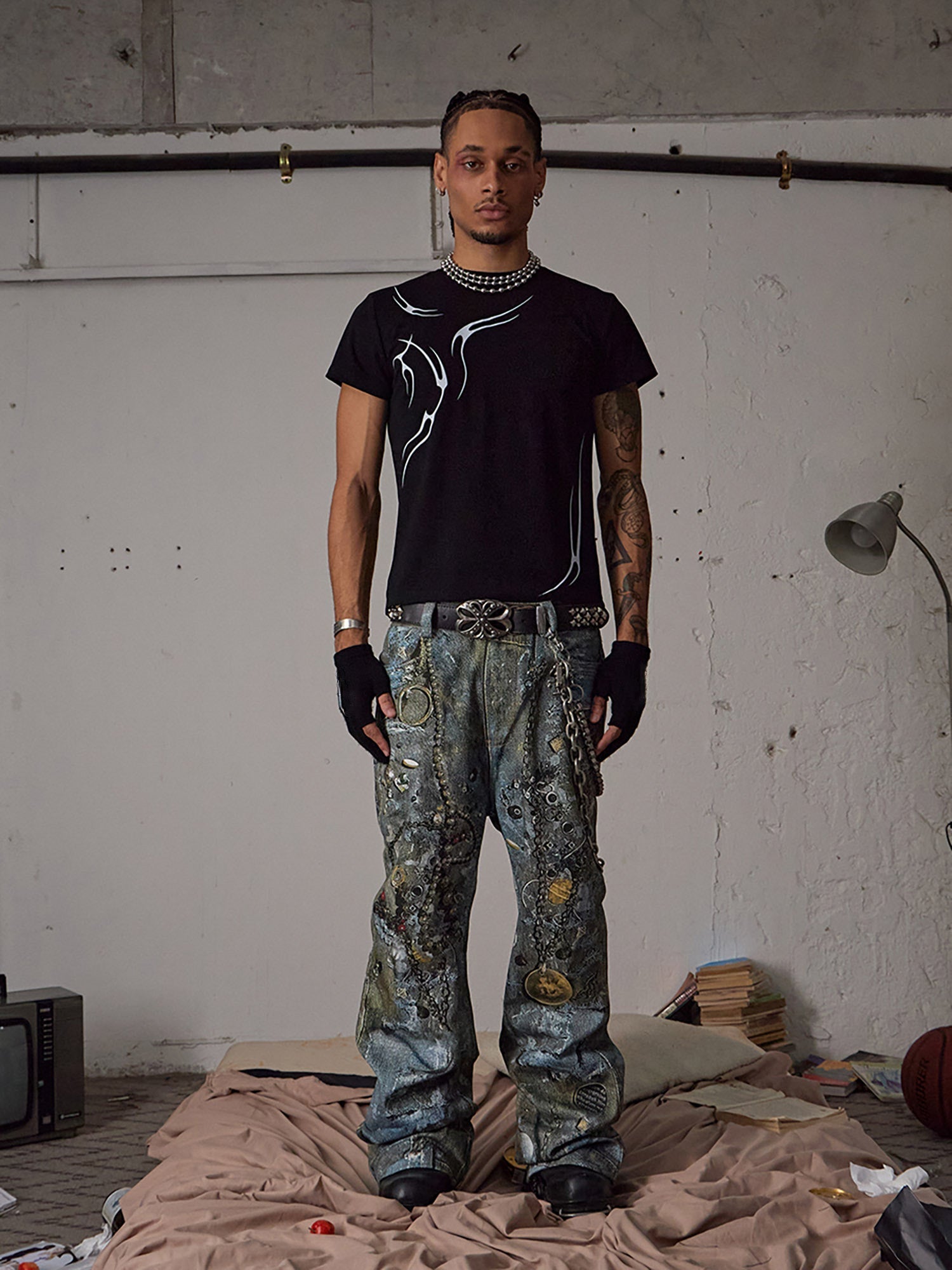 Goatlv Graffiti BORO Destruction Chain Jeans - 2110 - Goatlv