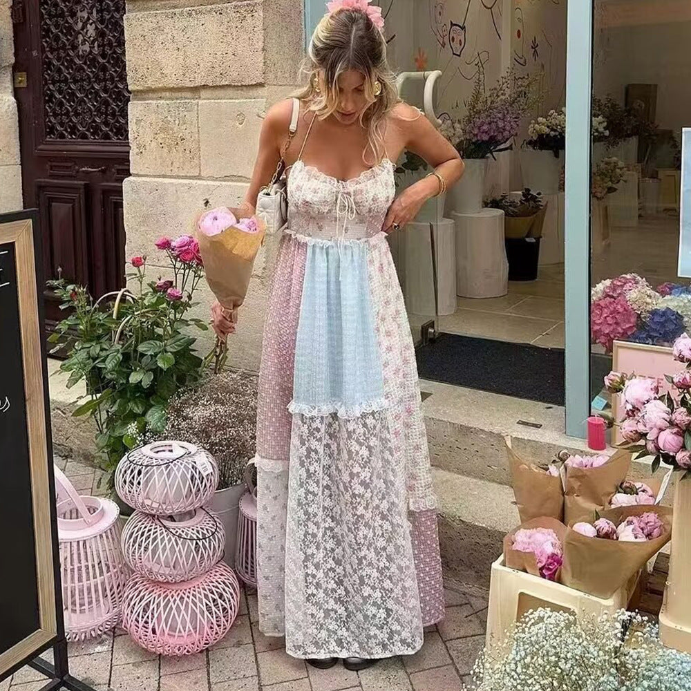 Floral Lace Halter Women's Dress Nyzzle