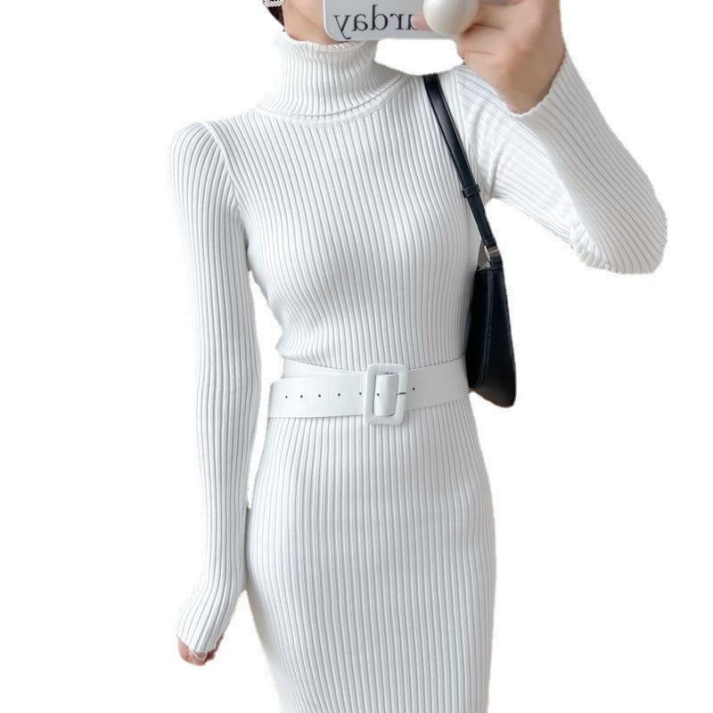 French Style Turtleneck Base Inner Knitted Dress Nyzzle