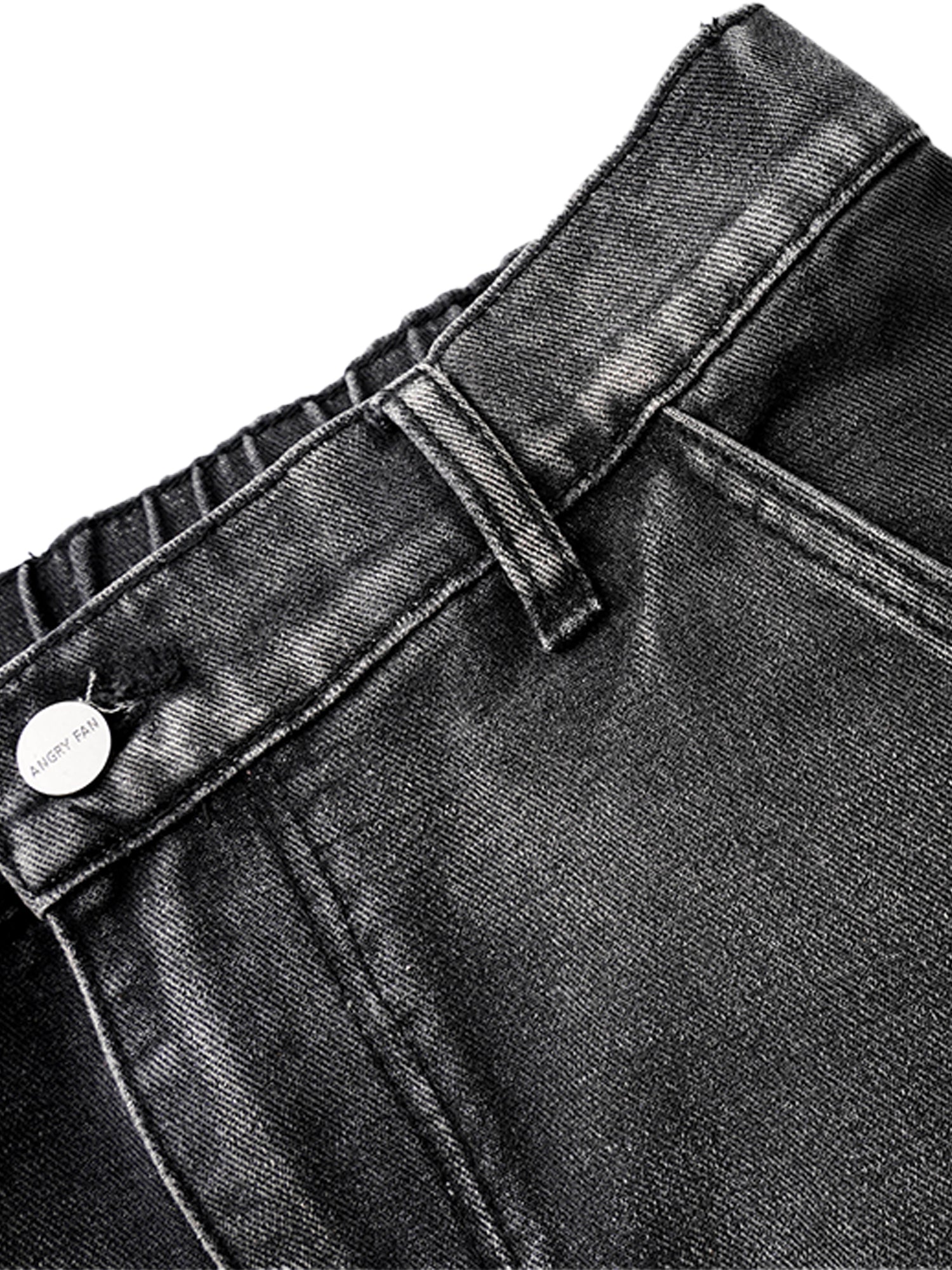 Washed Distressed Pleated Cargo Jeans - Goatlv