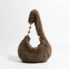 Chic Fuzzy Faux Fur Half Moon Shoulder Bag Trendha