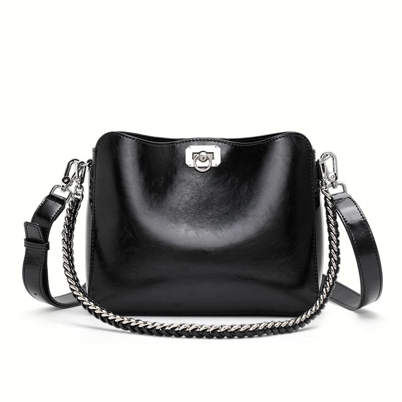 Stylish Chain Shoulder Bag – Cowhide Square Underarm Bag Trendha