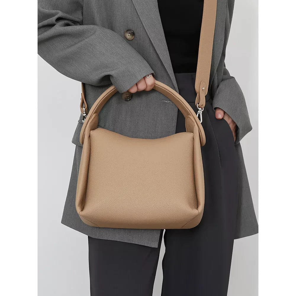 Soft Split Leather Travel Tote Trendha