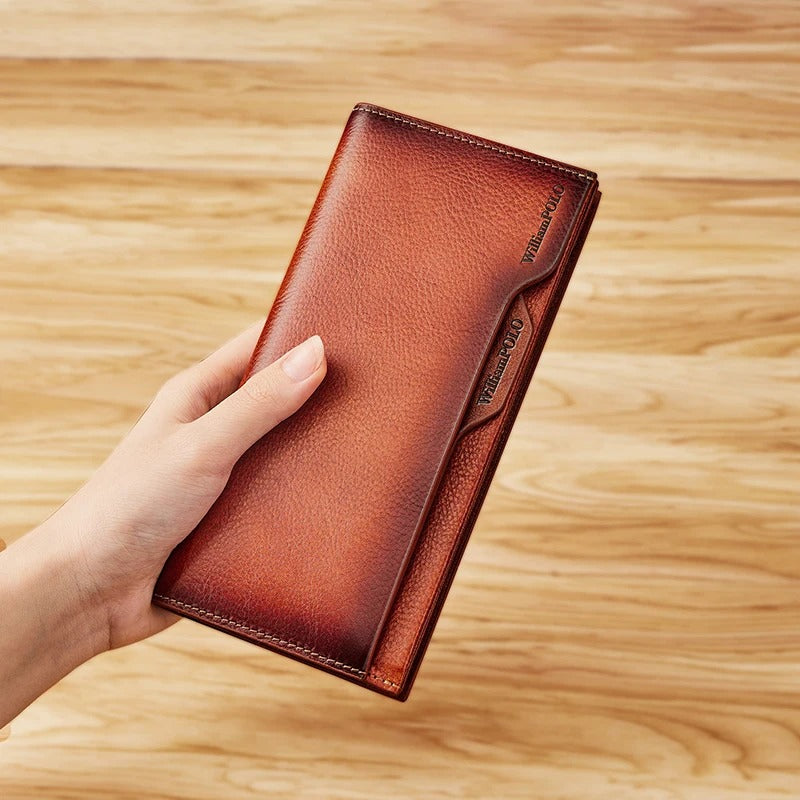 Long Leather Wallet with Strap Trendha