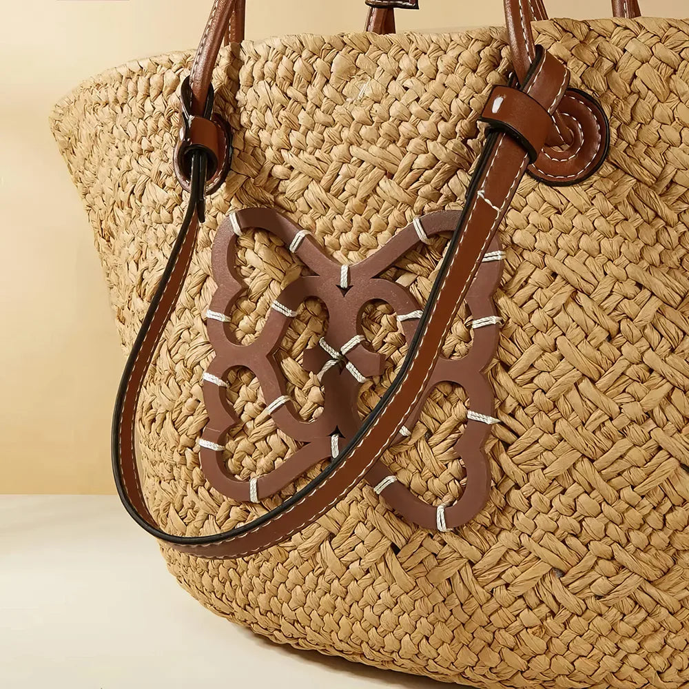 Striped Shoulder Beach Straw Bag Trendha