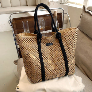 Casual Large Capacity Straw Beach Tote Nyzzle