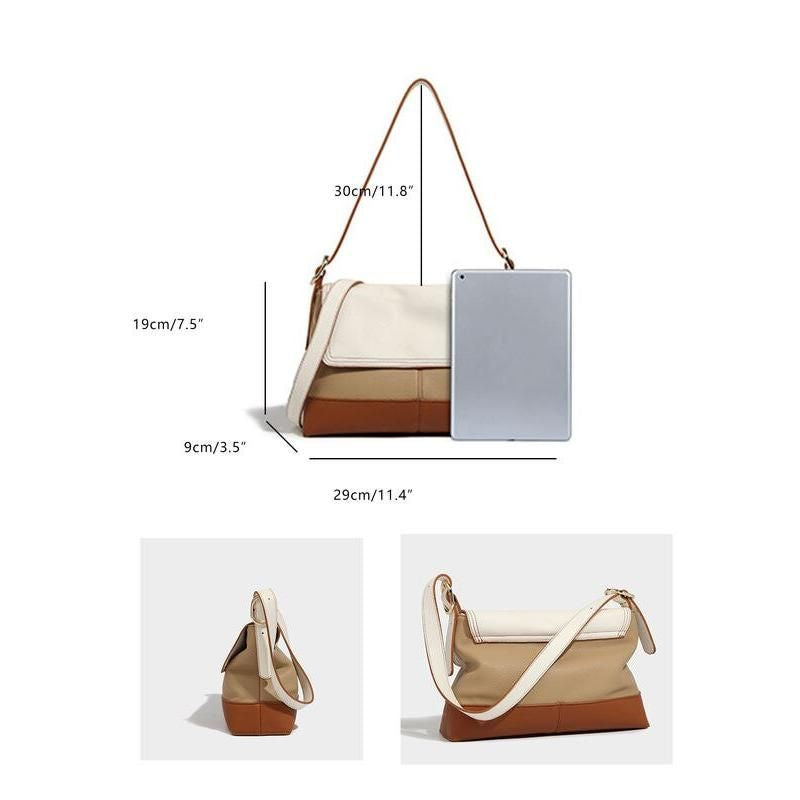 Luxury Patchwork PU Leather Flap Shoulder Bag Trendha