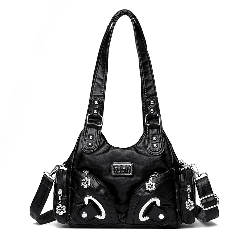 Women's Luxury Soft Leather Crossbody Tote Bag Trendha