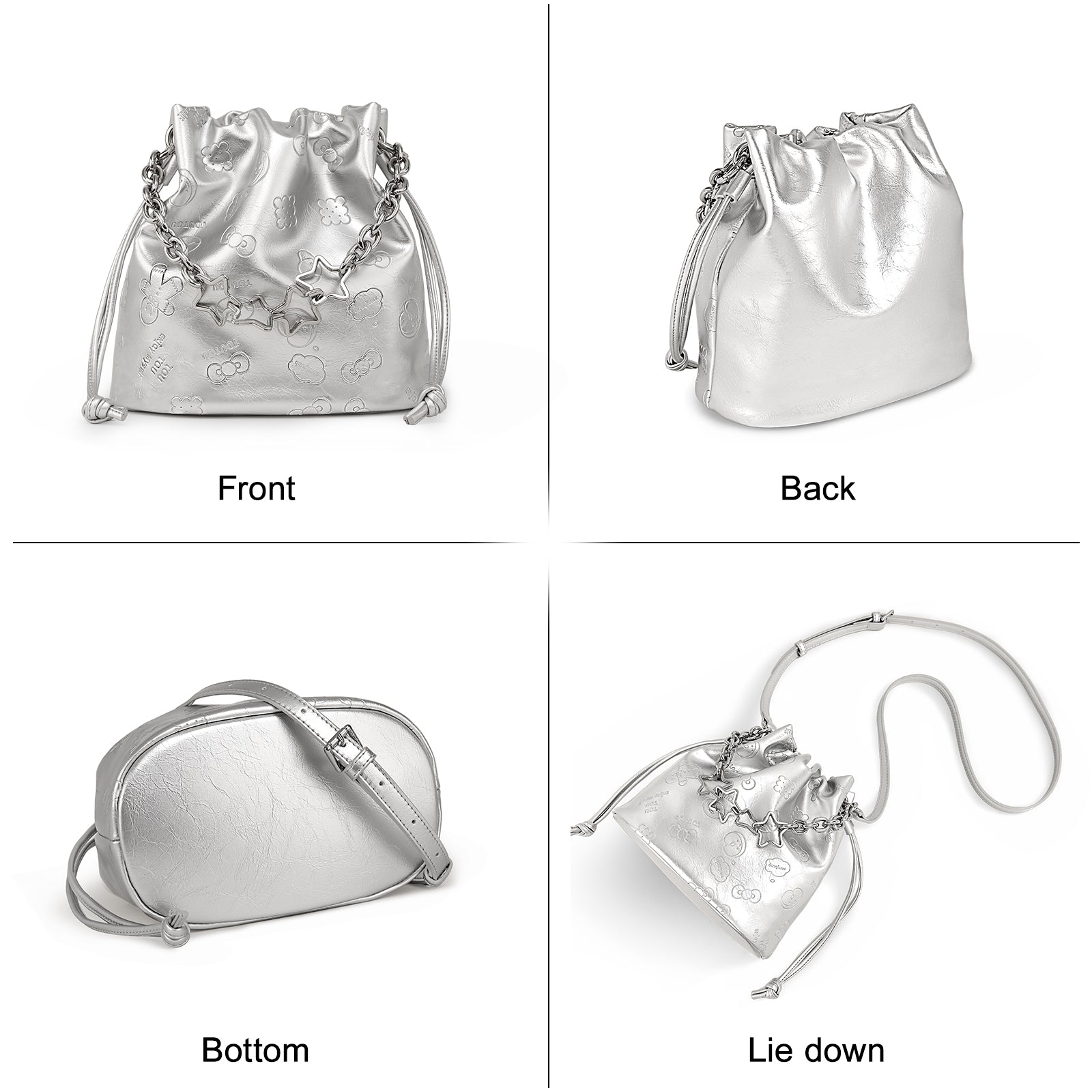 Cartoon Embossed Bucket Bag Trendha