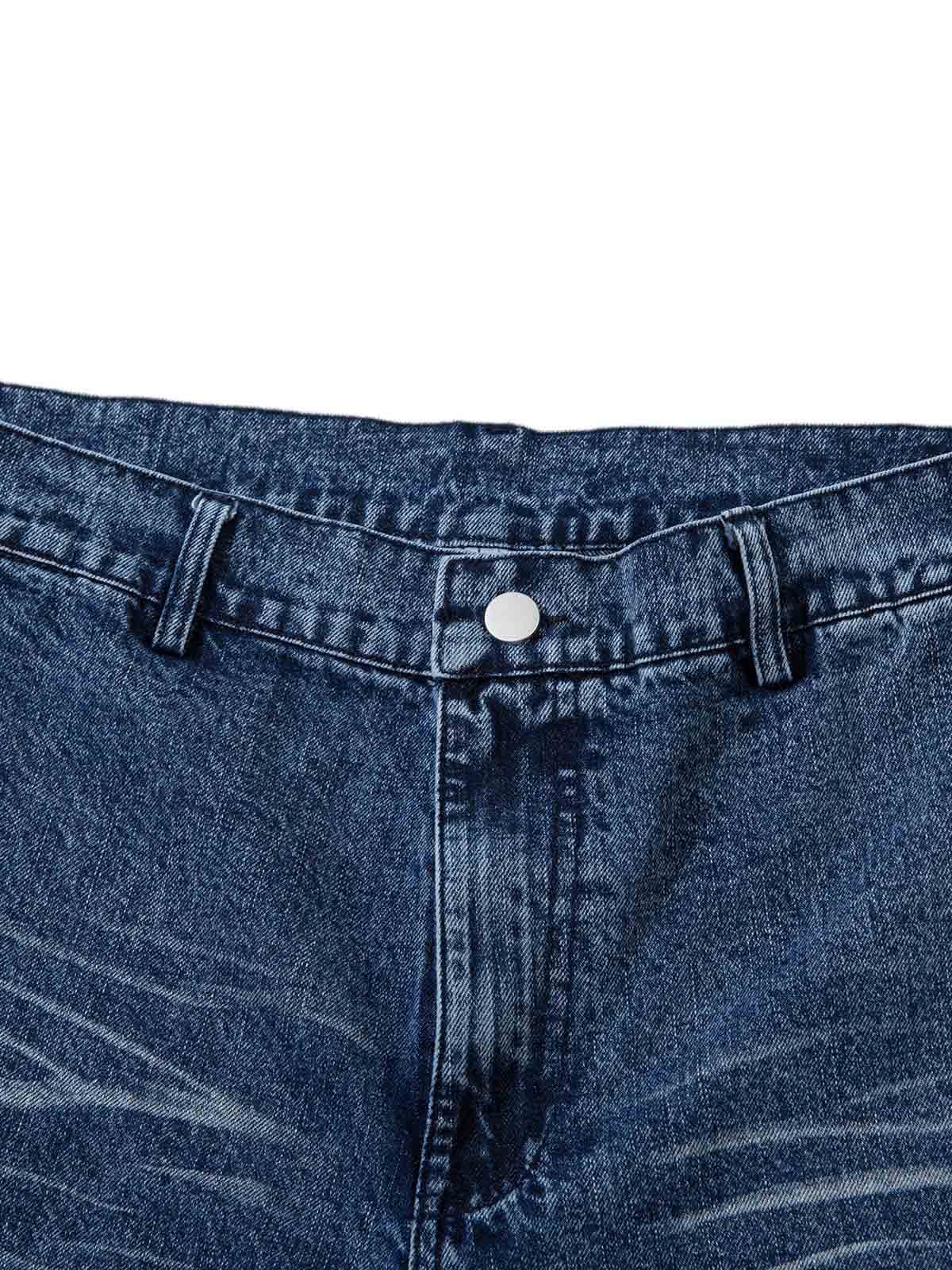 Washed  Print Straight Jeans - Goatlv