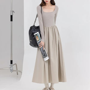 Elegant Square Neck Casual Dress Nyzzle