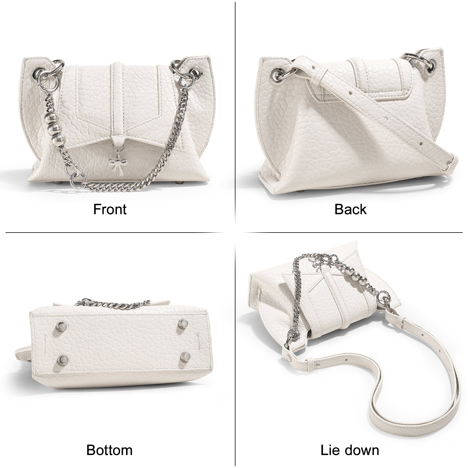 High-End Texture White Butterfly Wing Shoulder Crossbody Bag Trendha