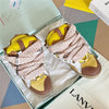 Premium Women New Leather Curb Sneakers yellow Luxury Sneakers