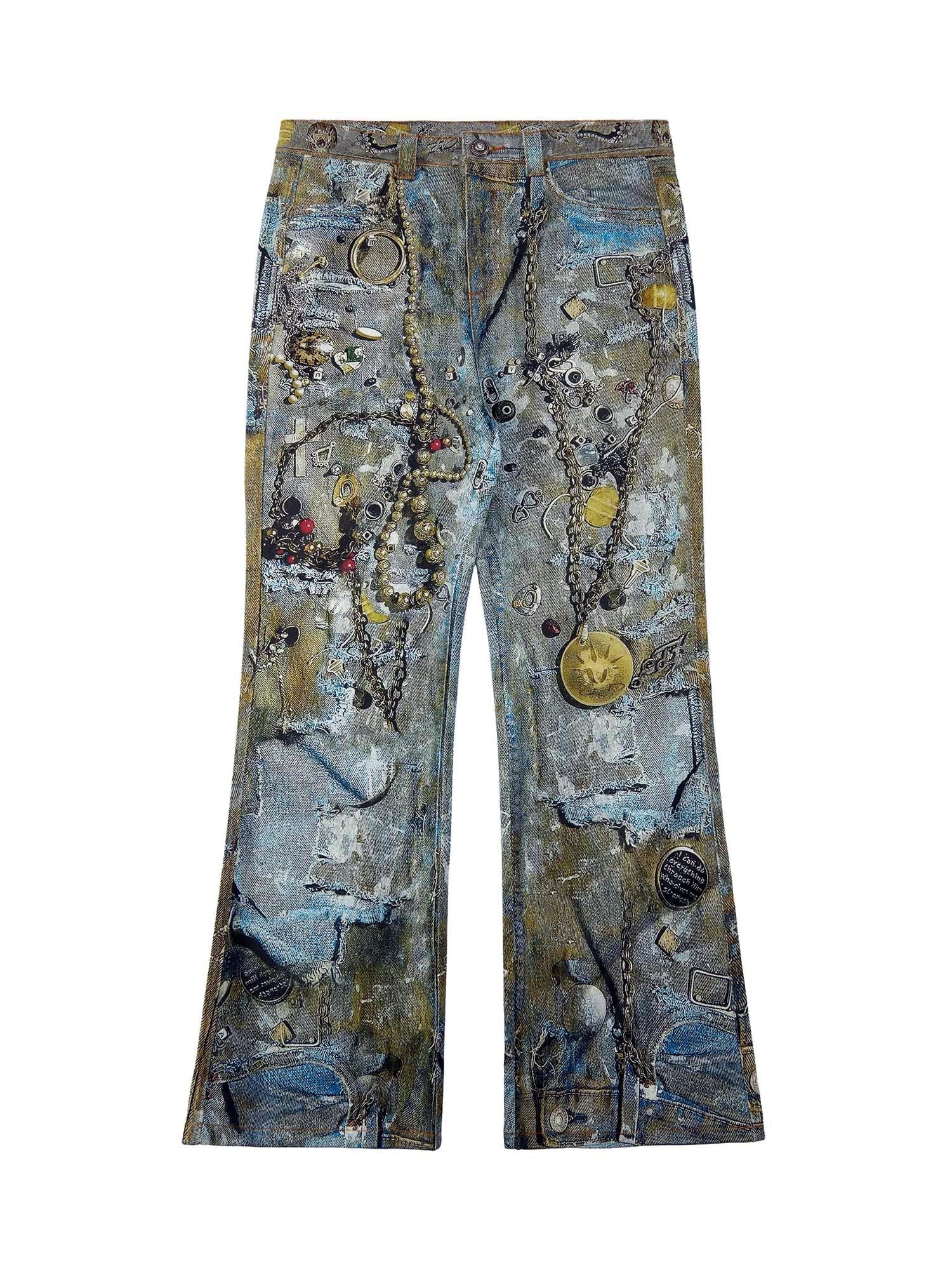 Goatlv Graffiti BORO Destruction Chain Jeans - 2110 - Goatlv