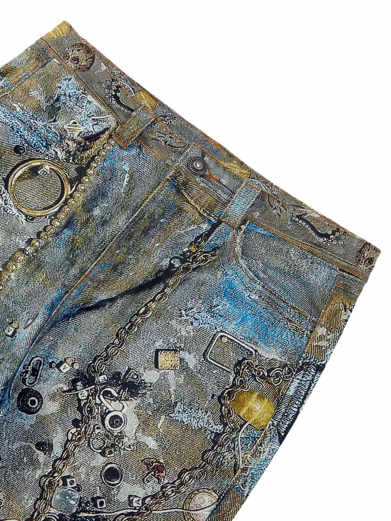 Goatlv Graffiti BORO Destruction Chain Jeans - 2110 - Goatlv