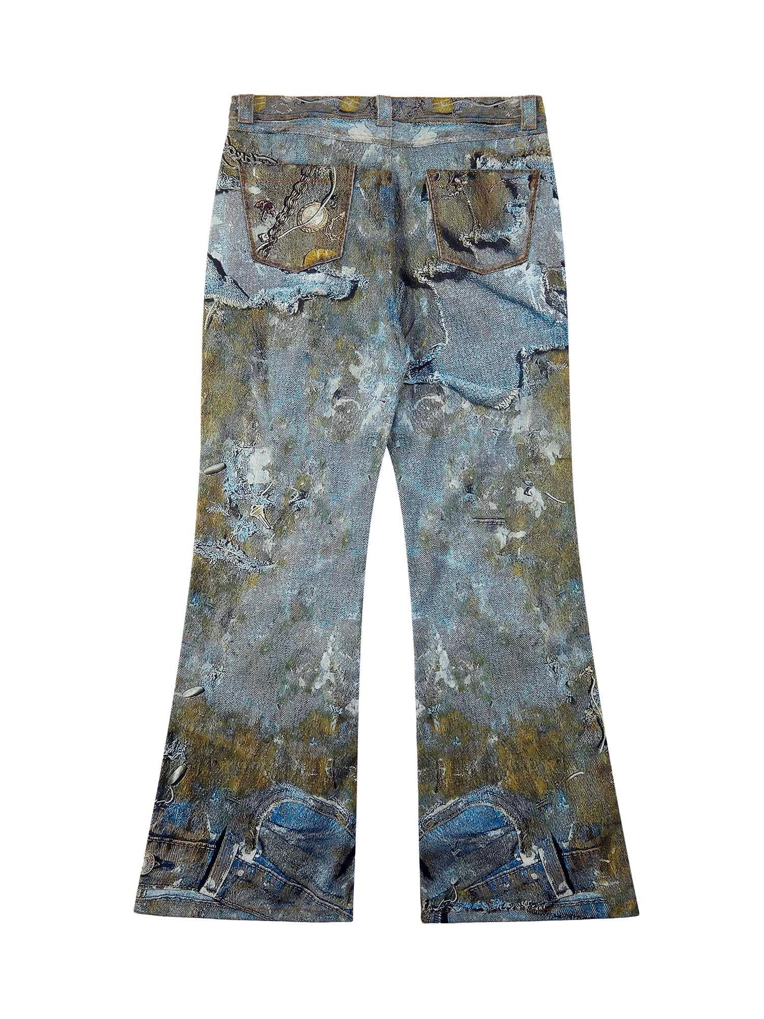 Goatlv Graffiti BORO Destruction Chain Jeans - 2110 - Goatlv