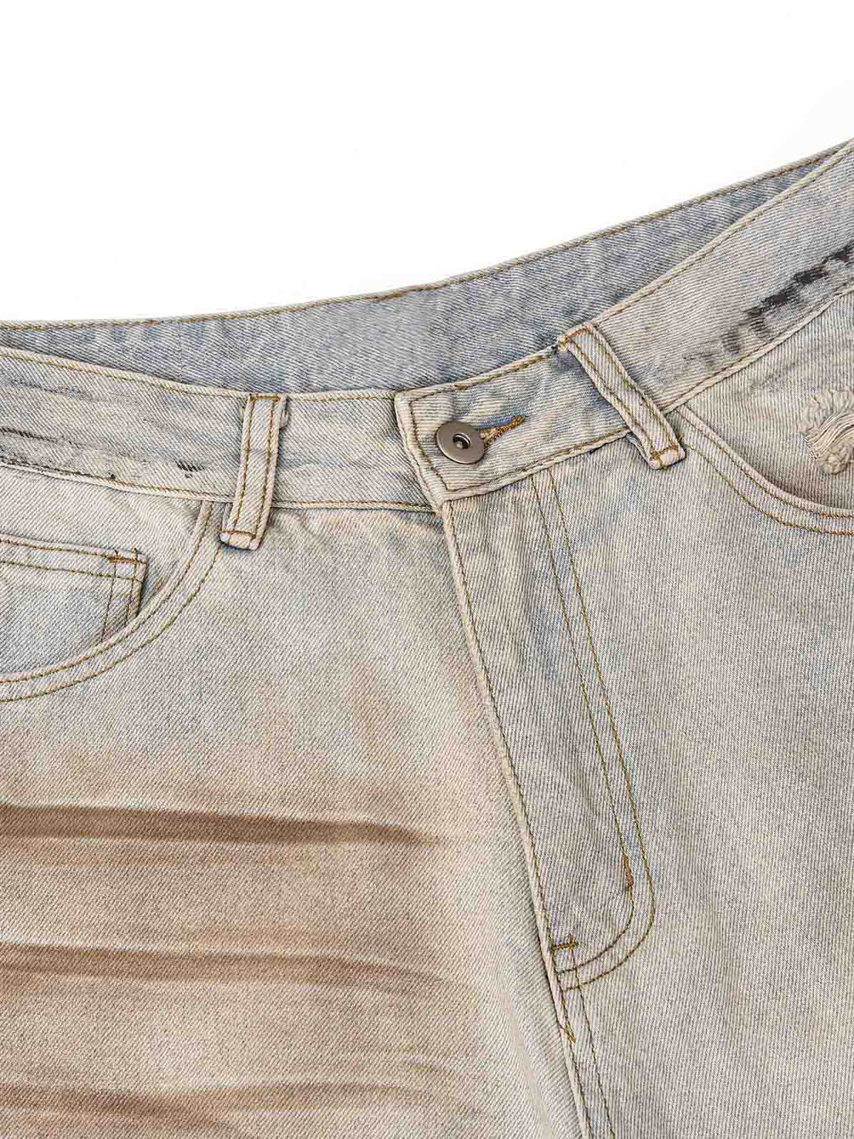 Goatlv Washed Mud-Dye Straight Jeans - Goatlv