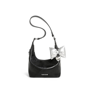 Versatile Women’s Diamond Grid Tote Bag with Butterfly Bow Pendant Trendha