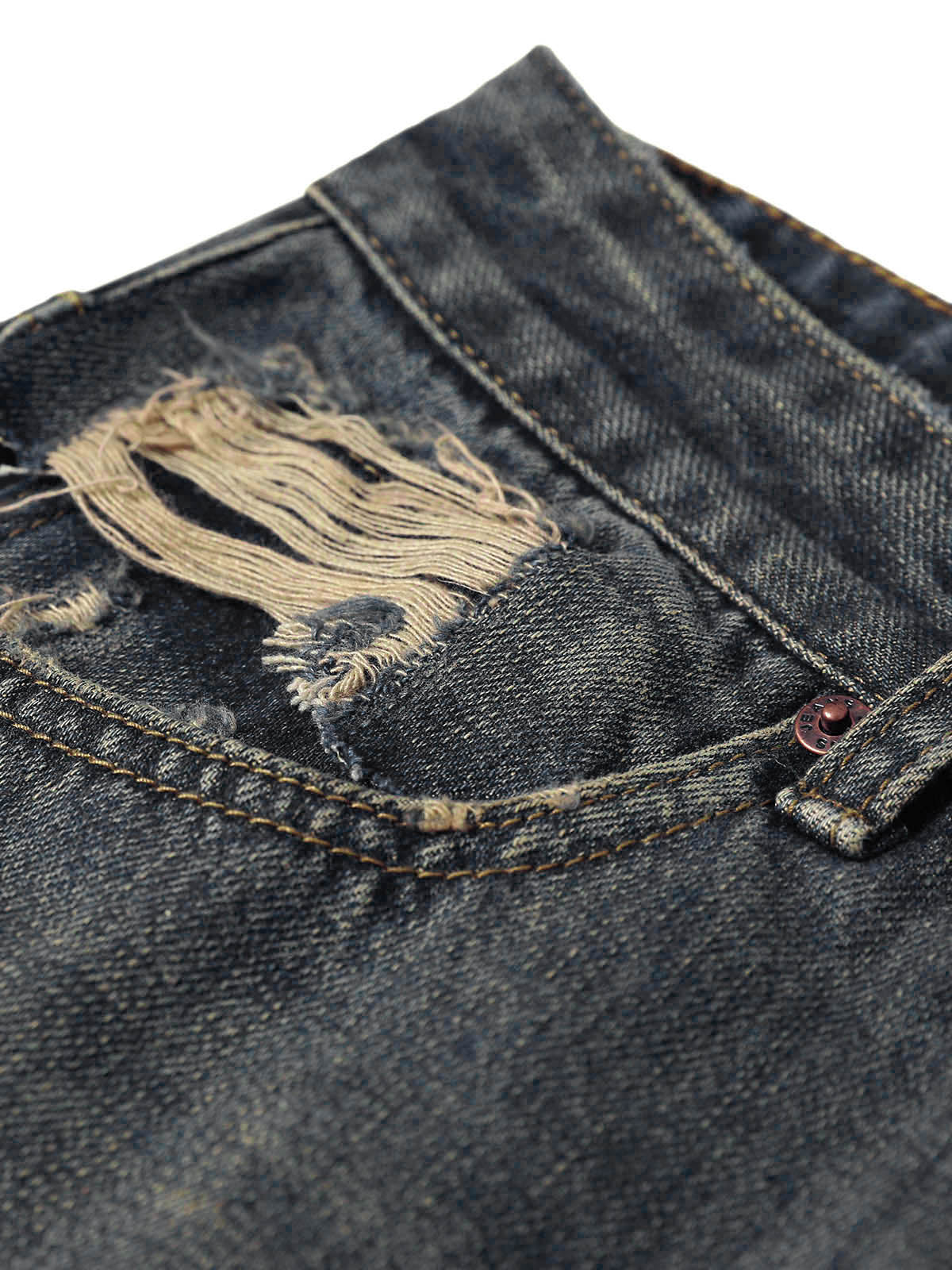 Washed Dirty-Dye Straight Jeans - 2352 - Goatlv