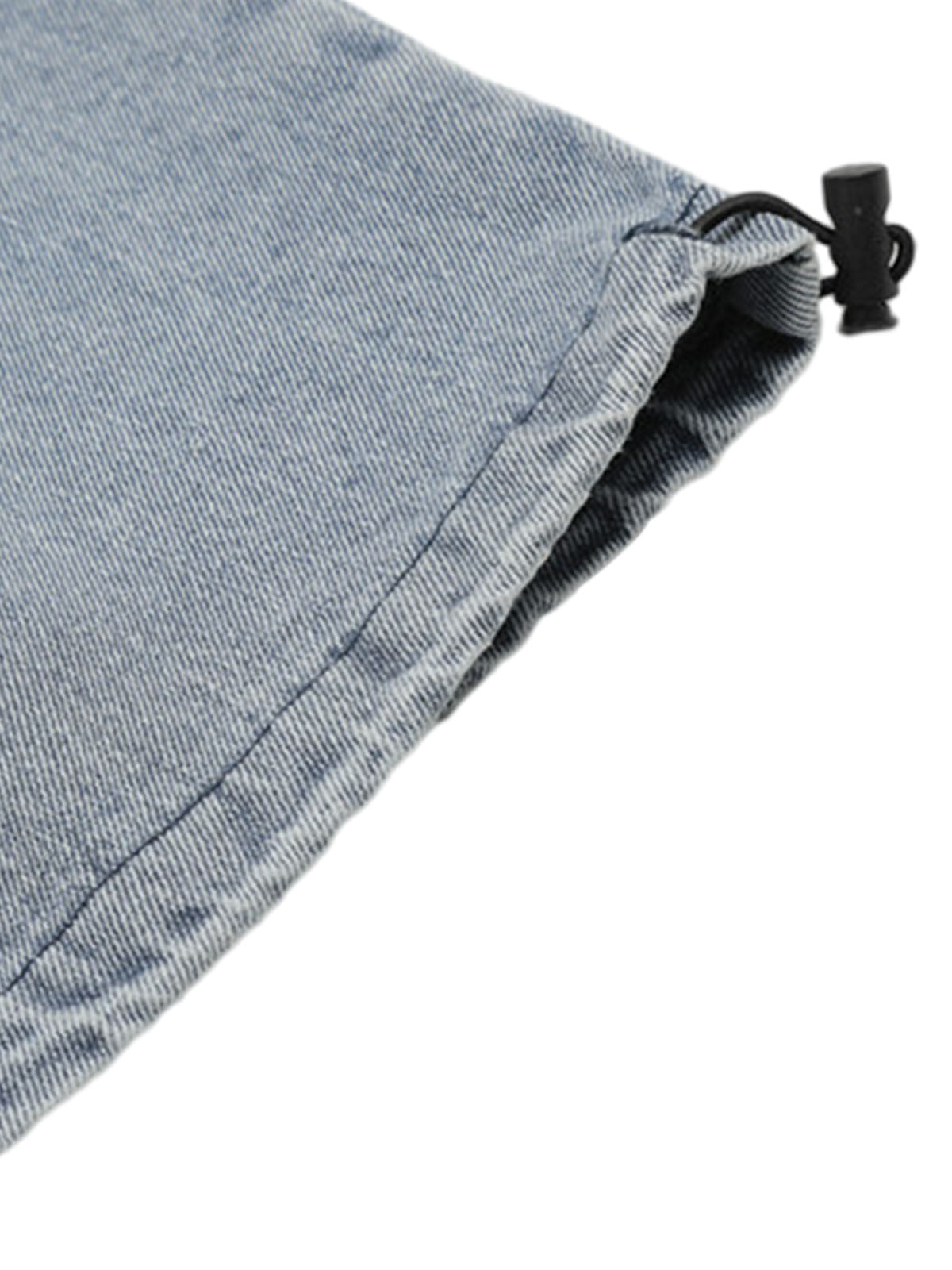 Side-Scarf Pleated Baggy Jeans - Goatlv