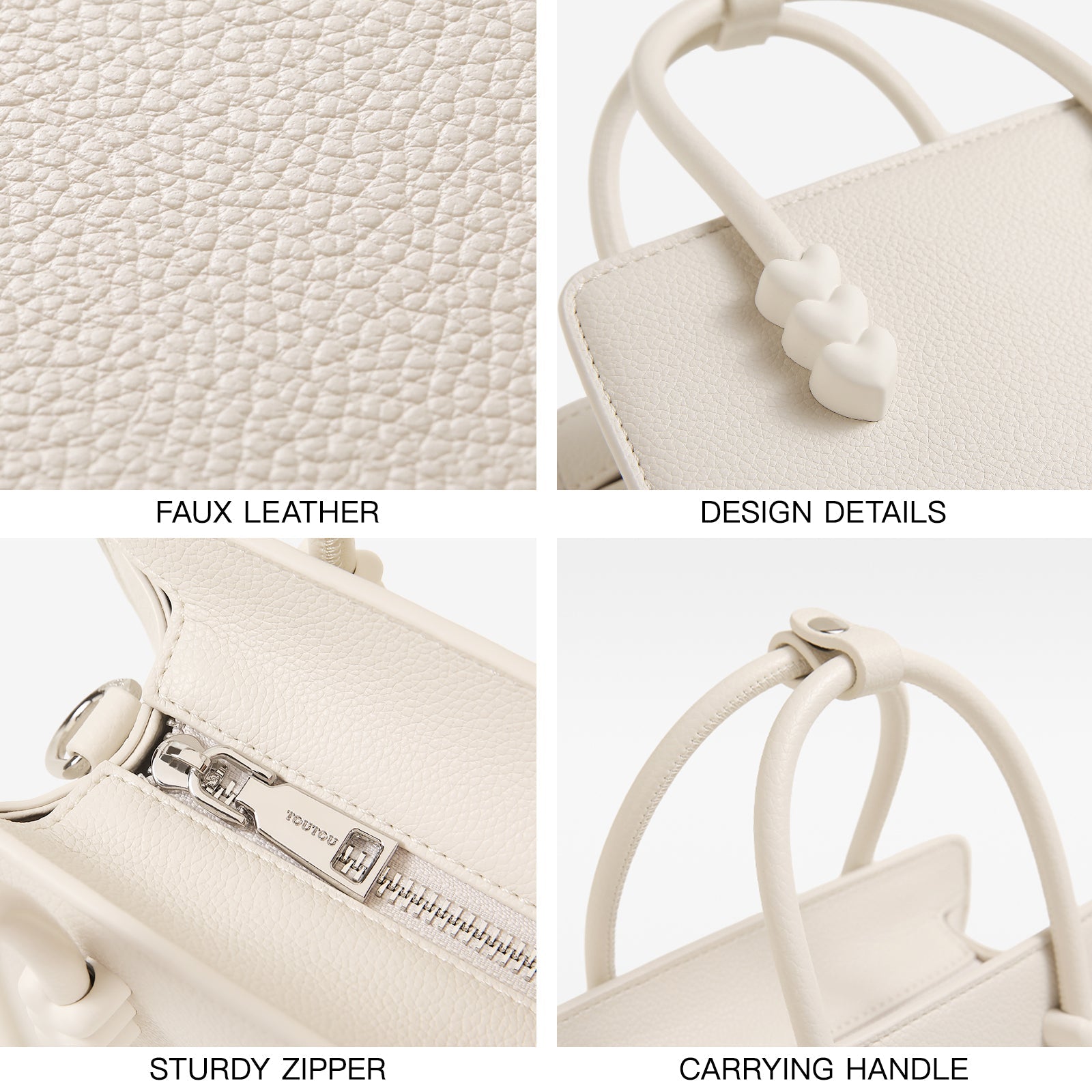 Versatile Small Faux Leather Handheld Tote Bag for Cosmetics Storage Trendha