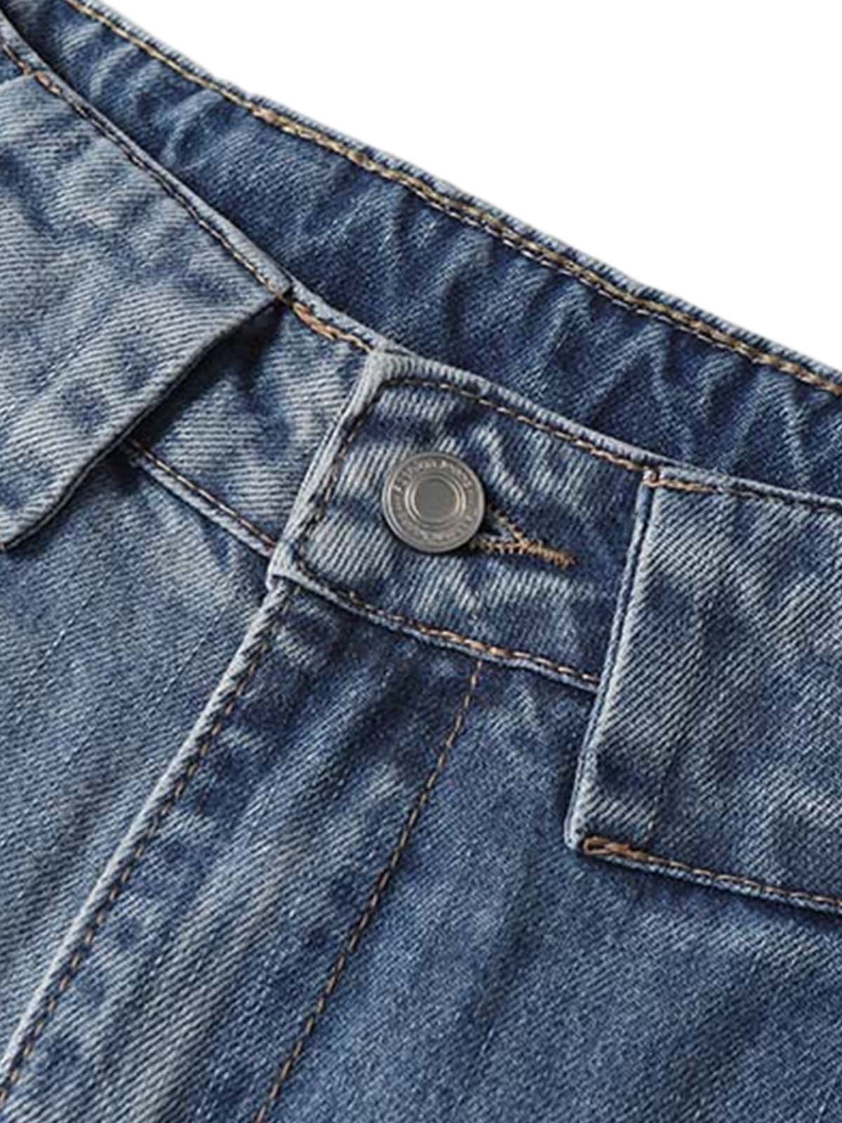 Distressed Washed Deconstructed Barrel Jeans - Goatlv