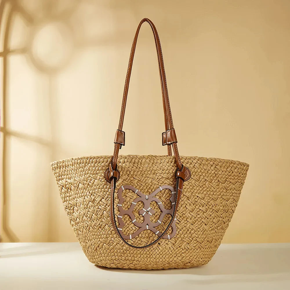 Striped Shoulder Beach Straw Bag Trendha