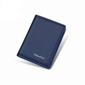Men's Short Leather Wallet – Genuine Cowhide Card Holder with Coin Pocket Trendha