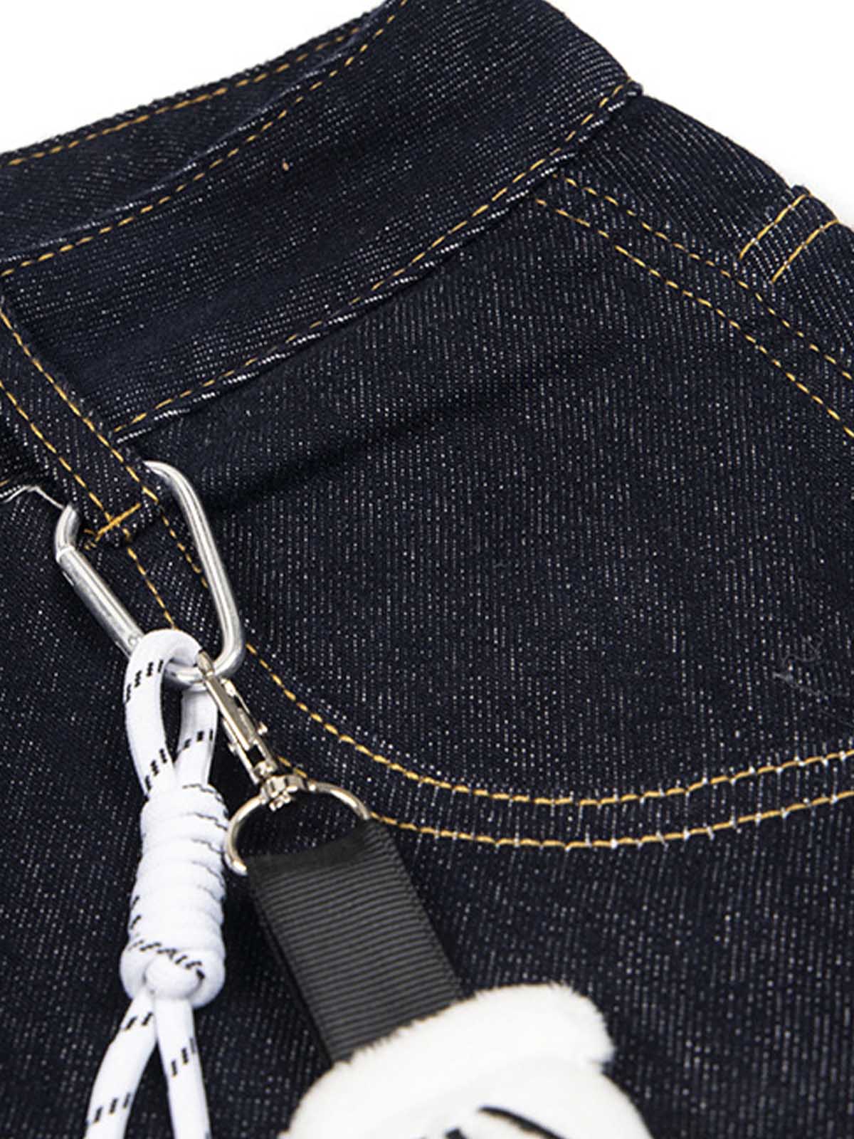 Fun Letter Pocket Barrel Jeans - Goatlv