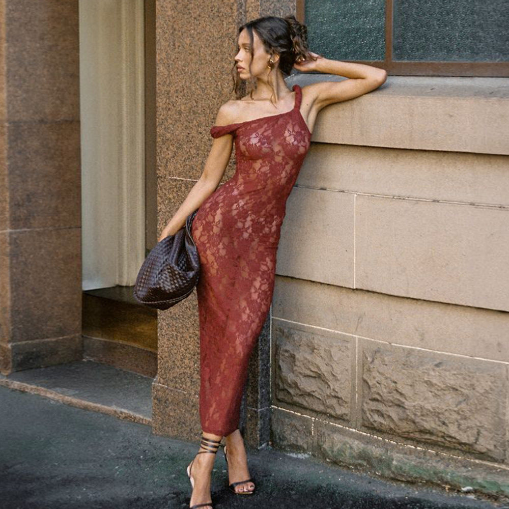 Women's Lace Camisole See Through Dress Nyzzle
