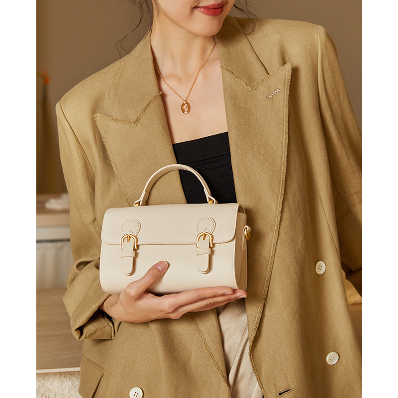 Elegant Leather Small Square Shoulder Messenger Bag Trendha