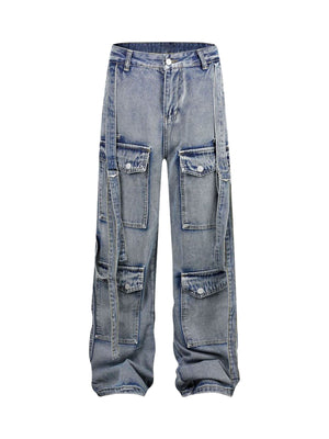 Goatlv Multi Pocket Cargo Jeans - Goatlv