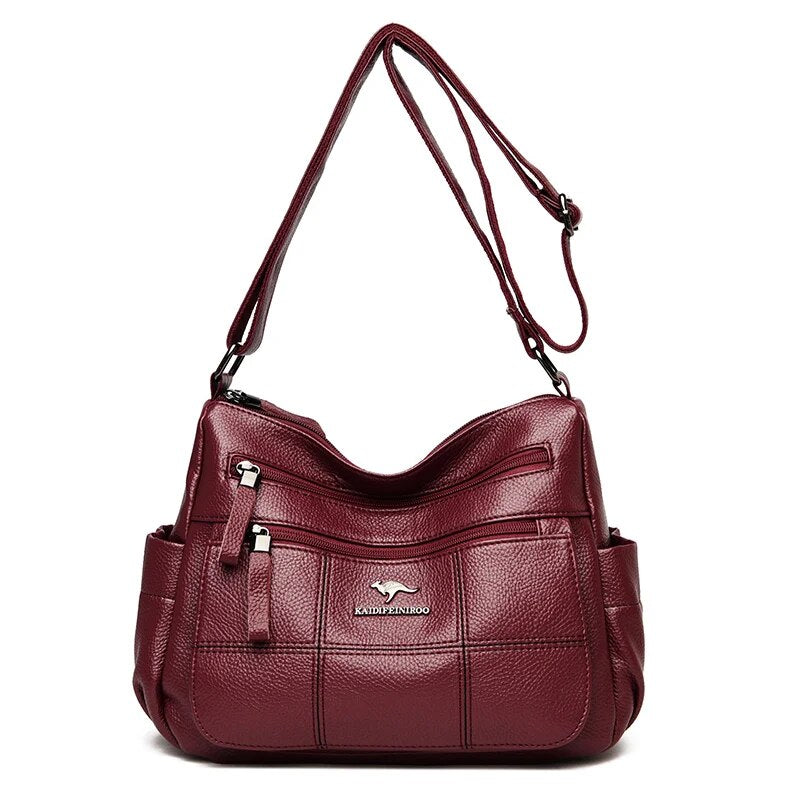 Luxury Women's Leather Shoulder Crossbody Bag - Fashionable and Versatile Handbag for 2023 Trendha
