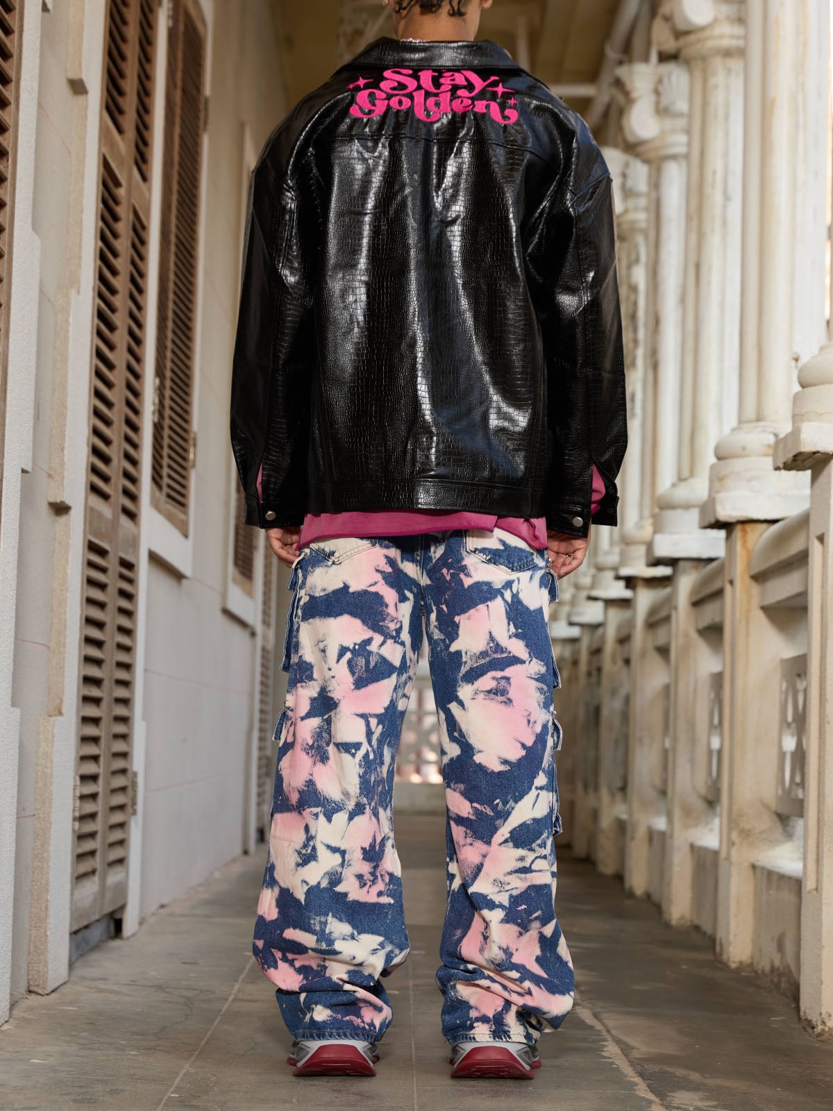 Goatlv Tie-dye Waste Style Camouflage Cargo Jeans - Goatlv