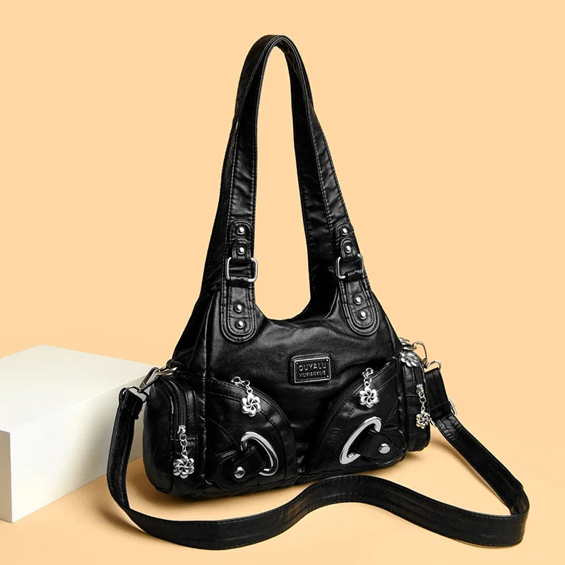 Women's Luxury Soft Leather Crossbody Tote Bag Trendha