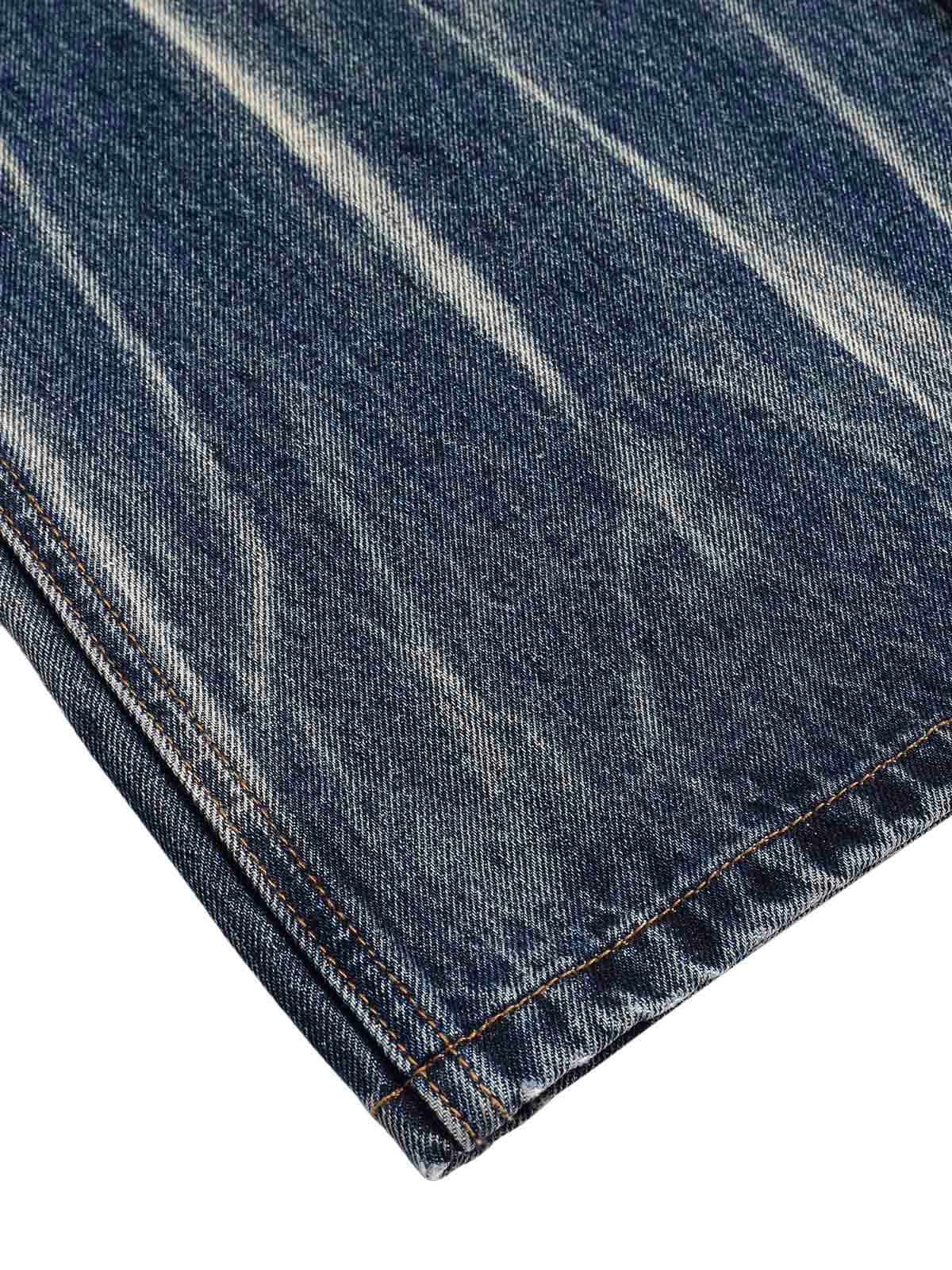 Tie Dyed Wrinkled Effect Straight Jeans - Goatlv