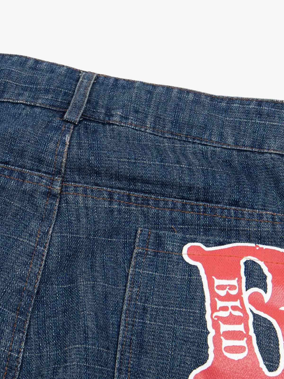 Letter Print Cargo Multi-pocket Jeans - Goatlv