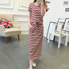 Round Neck Striped Cinched Plus Size Short Sleeve Dress Nyzzle